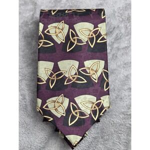 Vintage Silk Burgundy Abstract Space Age Purple Black Ashberry